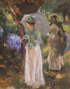 Two Girl with Parasols at Fladbury